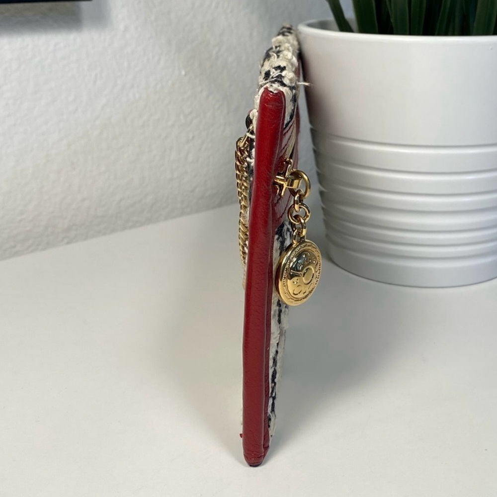 Gucci Tweed  Red and Cream Clutch with Gold Chain - Picture 11 of 13